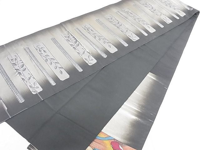 Kimono belt for Kimono 六通柄袋帯　杜若　金銀糸　引箔　正絹