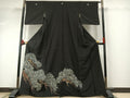Kimono Silk 紬地　松文　金彩　正絹