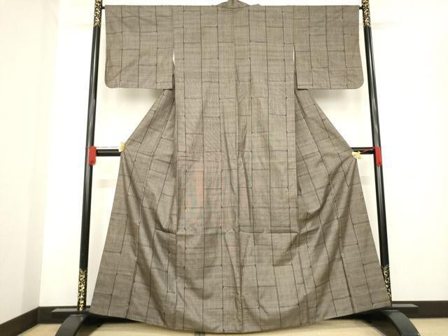 Kimono Silk 本場大島紬　カタス9マルキ　石畳文　正絹