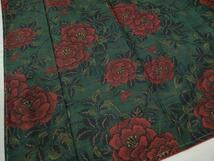 Kimono Silk 上質な紬　牡丹　正絹 Made in Japan