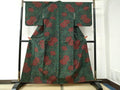 Kimono Silk 上質な紬　牡丹　正絹 Made in Japan