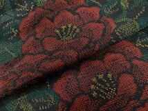Kimono Silk 上質な紬　牡丹　正絹 Made in Japan