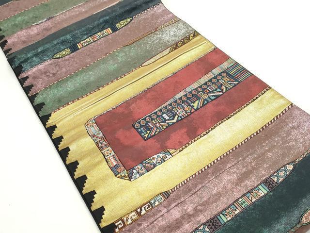 Kimono Belt Obi 六通柄袋帯　婦人画報社賞　引箔　正絹