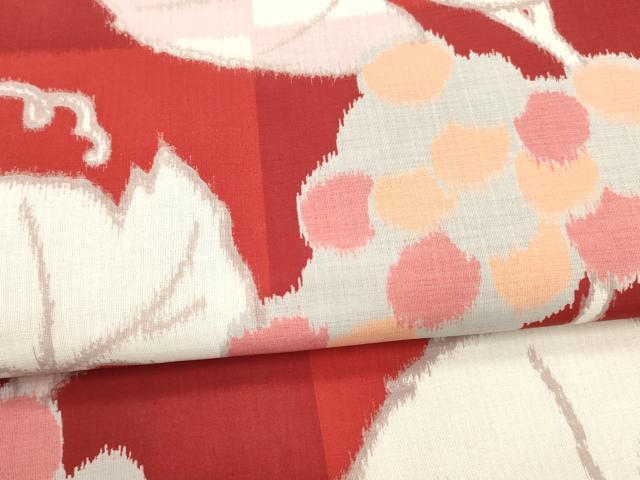 Kimono belt for Kimono Antique 京袋帯　葡萄蔦の葉文　間道　正絹