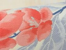 Kimono Belt OBI 九寸名古屋帯　唐織　枝花文　銀糸