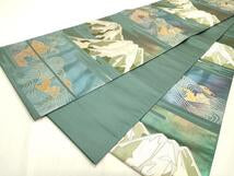 Kimono Belt Obi 六通柄袋帯　こはく二重織　加賀蒔絵　金糸　引箔　正絹