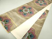Kimono Belt Obi 西陣河村織物謹製・手織り　六通柄袋帯　唐織　ギリシャ華文　金糸　正絹