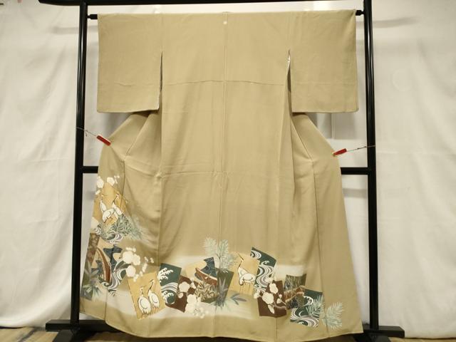 Kimono 豪華色留袖　駒刺繍　色紙重ね飛鶴文　暈し染め　金彩　正絹