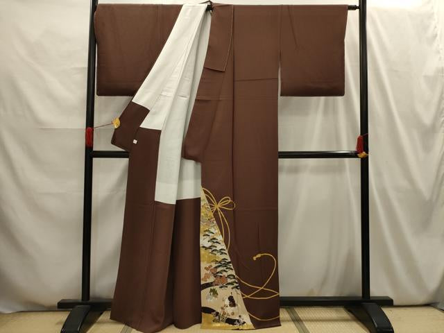 Kimono 豪華色留袖　結び紐人物風景文　金彩　鈴乃屋扱い　正絹