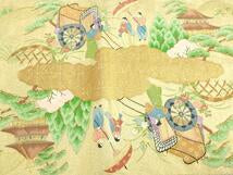 Kimono Belt Obi 太鼓柄袋帯　明綴袋　洛北絵図　金銀糸　正絹　