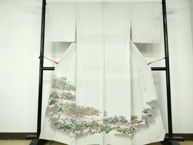 Kimono 豪華色留袖　友禅　作家物　風景文　暈し染め　正絹