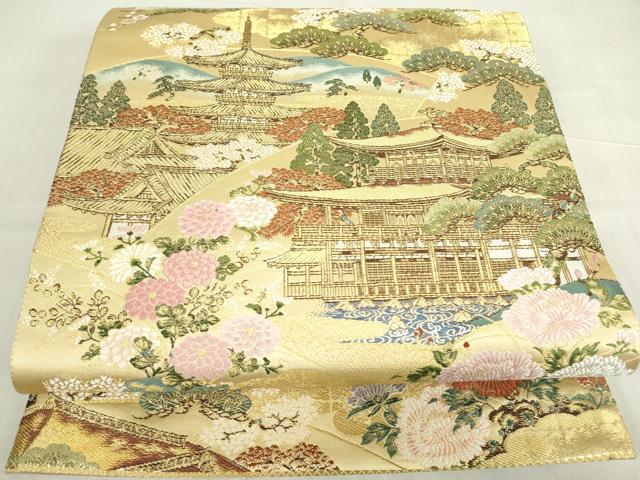 Kimono Belt Obi 伝統工芸士　紋屋五左衛門　六通柄袋帯　伝承の匠　金糸　正絹