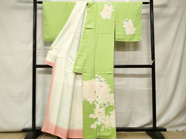Kimono 訪問着　枝花文　金彩　正絹　逸品