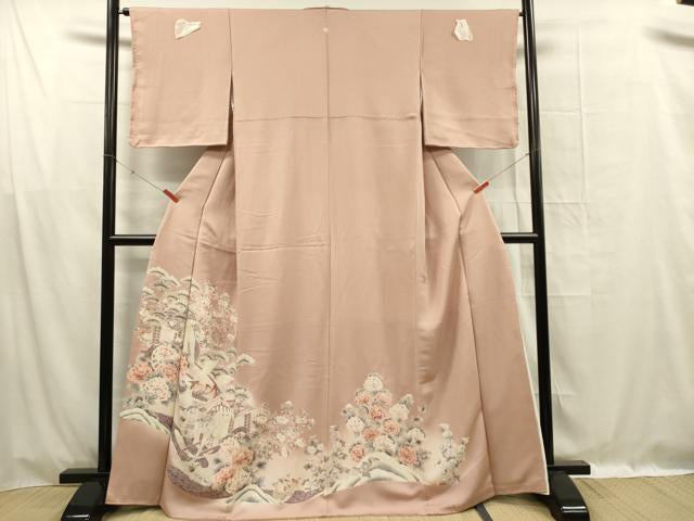 Kimono 豪華色留袖　駒刺繍　御所車花文　鴛鴦　正絹