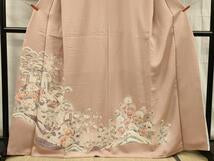 Kimono 豪華色留袖　駒刺繍　御所車花文　鴛鴦　正絹