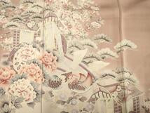 Kimono 豪華色留袖　駒刺繍　御所車花文　鴛鴦　正絹