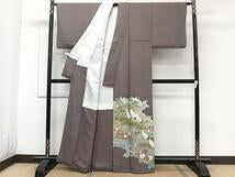 Kimono 豪華色留袖　作家物　刺繍　籬花鳥文　松竹梅　金銀彩　正絹　
