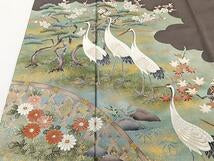 Kimono 豪華色留袖　作家物　刺繍　籬花鳥文　松竹梅　金銀彩　正絹　