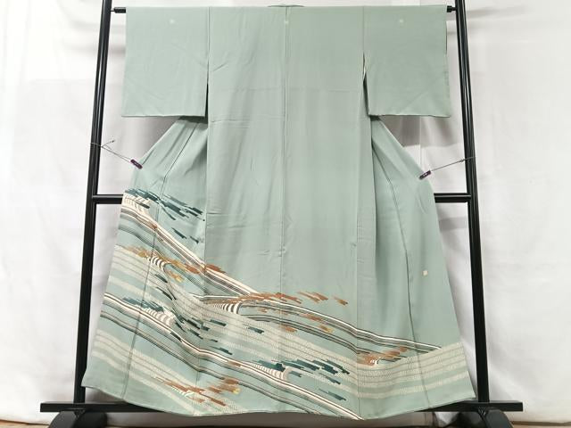 Kimono 東京友禅　塩澤照彦　色留袖　幾何学文様　金銀糸　正絹
