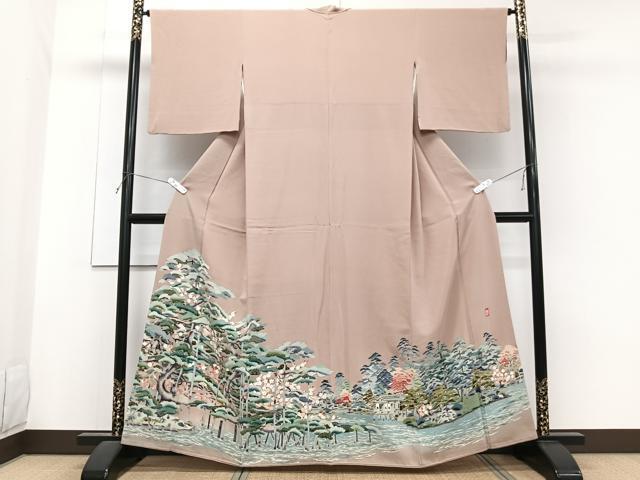 Kimono 豪華色留袖　作家物　松竹梅風景文　正絹