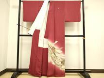 Kimono 豪華色留袖　作家物　仕覆吉祥花蝶文　暈し染め　金彩　正絹