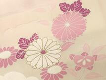 Kimono 訪問着　駒刺繍　雲取り舞花文　暈し染め　金彩　正絹