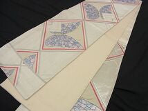 Kimono Belt Obi 六通柄袋帯　唐織　色紙舞蝶文　金銀糸