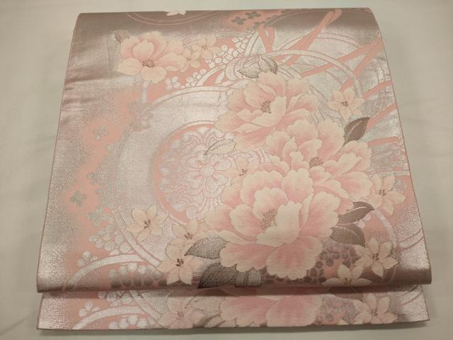 Kimono Belt Obi 六通柄袋帯　鼓花文　金糸　やまとオリジナル　正絹