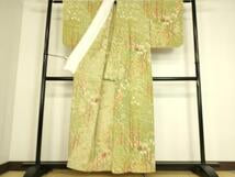 Kimono 上質な小紋　単衣　笹竹風景文　正絹