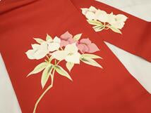 Kimono Belt Obi 塩瀬　九寸名古屋帯　手描き　草花文　正絹　
