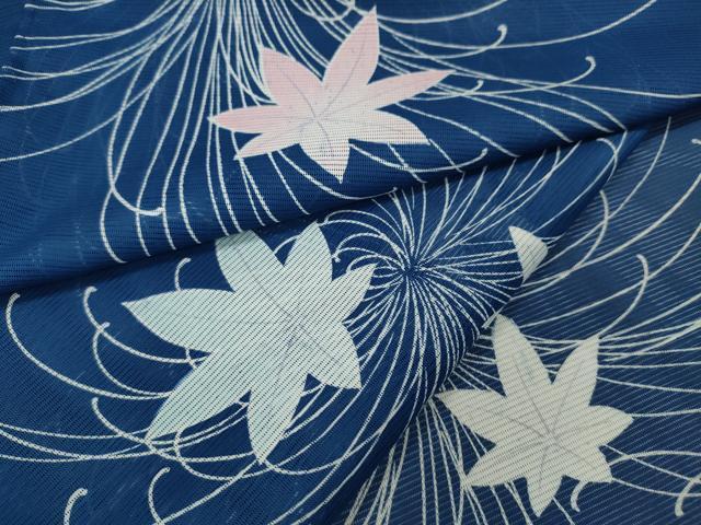Kimono for Summer 夏物　小紋　絽　乱菊　舞葉文　洗える着物