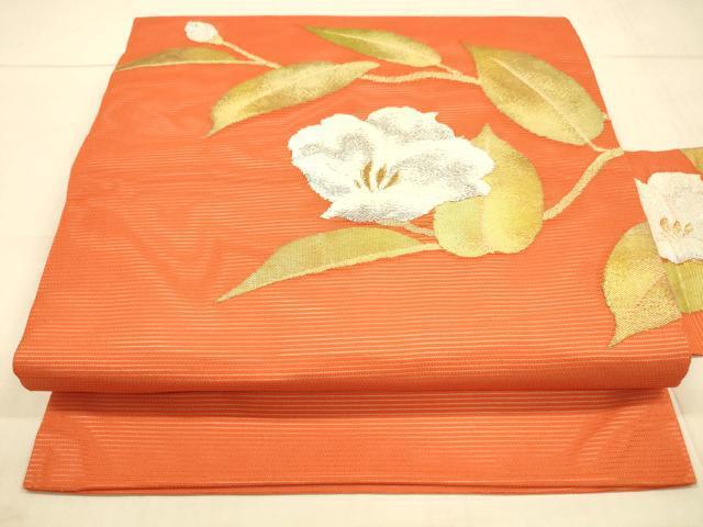 Kimono Belt Obi For Summer 夏物　九寸名古屋帯　枝花文　金銀糸　正絹