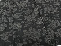 Kimono 上質な紬 　単衣　草花文 　正絹　逸品