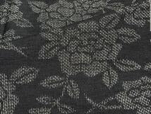 Kimono 上質な紬 　単衣　草花文 　正絹　逸品