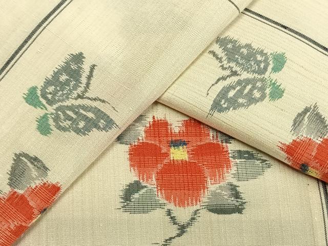 Kimono 上質な紬　単衣　花蝶文　ロング丈　正絹