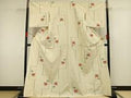 Kimono 上質な紬　単衣　花蝶文　ロング丈　正絹