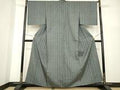 Kimono 上質な小紋　単衣　紬地　縞　正絹