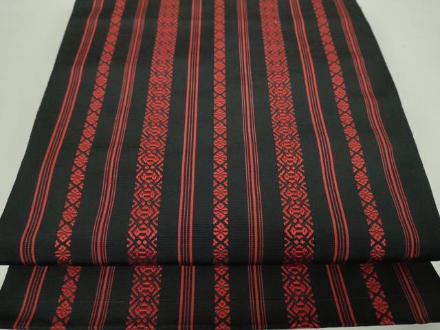 Kimono Belt Obi 八寸名古屋帯　博多織　献上　黒地