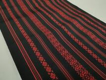 Kimono Belt Obi 八寸名古屋帯　博多織　献上　黒地