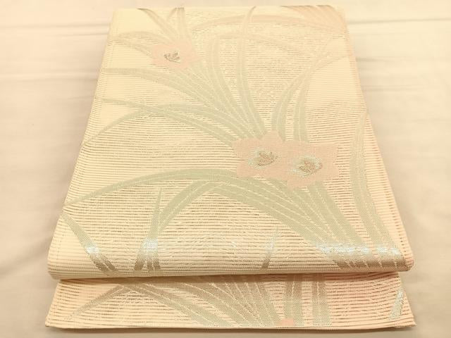 Kimono Belt Obi For Summer 夏物　六通柄袋帯　桔梗　金銀糸　正絹