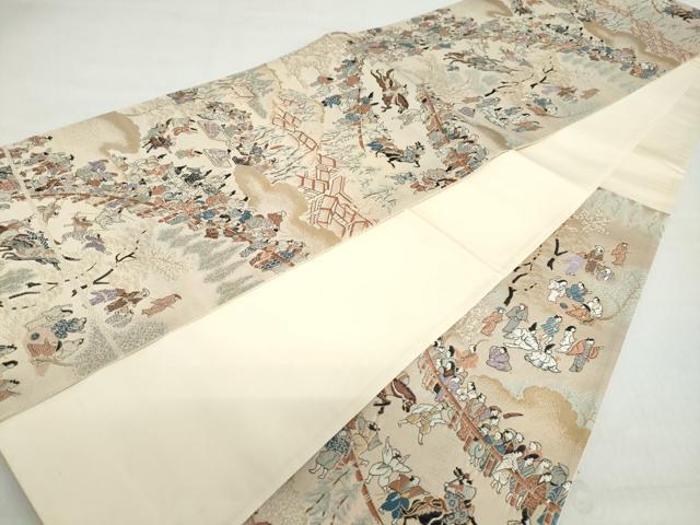 Kimono Belt Obi 六通柄袋帯　賀茂競べ馬　金糸　正絹