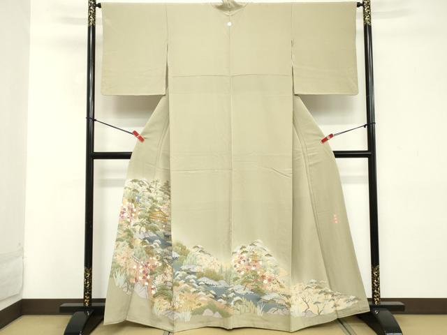 Kimono 豪華色留袖　風景文　金閣寺　暈し染め　金彩　正絹　