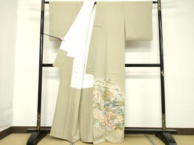 Kimono 豪華色留袖　風景文　金閣寺　暈し染め　金彩　正絹　