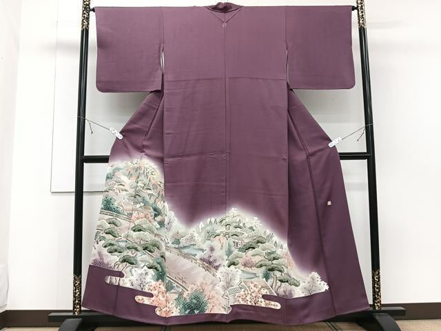 Kimono 豪華色留袖　作家物　渡橋風景文　暈し染め　正絹