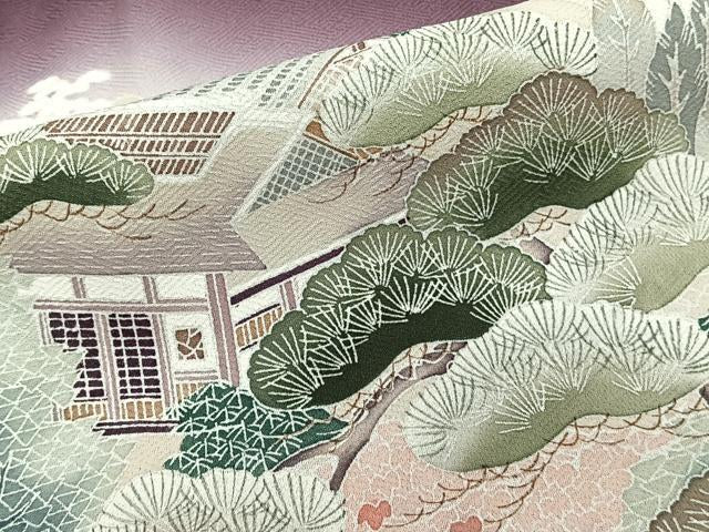 Kimono 豪華色留袖　作家物　渡橋風景文　暈し染め　正絹