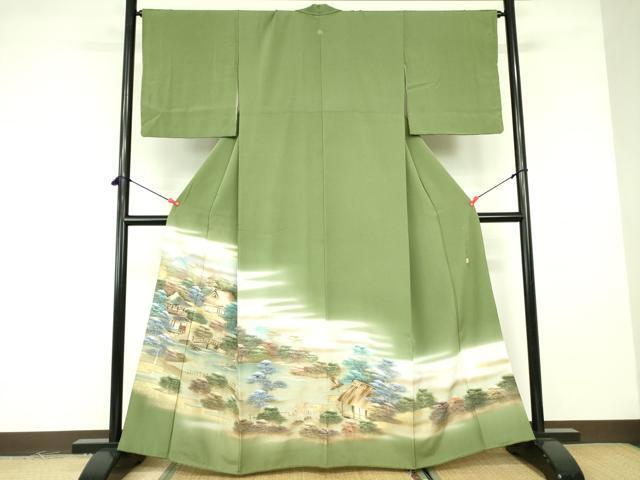 Kimono 豪華色留袖　作家物　人物風景文　古都庭園　暈し染め　金彩　正絹