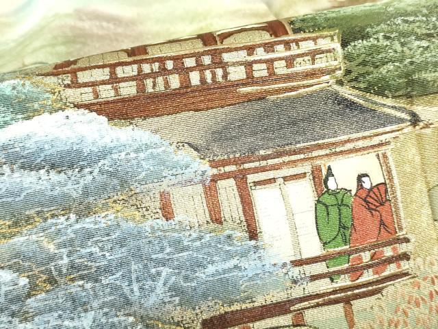 Kimono 豪華色留袖　作家物　人物風景文　古都庭園　暈し染め　金彩　正絹