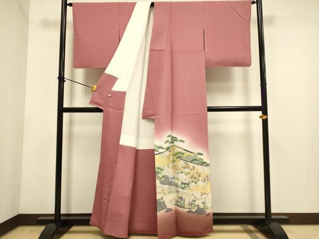 Kimono 豪華色留袖　寿光織　琳派屏風絵図　暈し染め　金銀糸　ほていや扱い　正