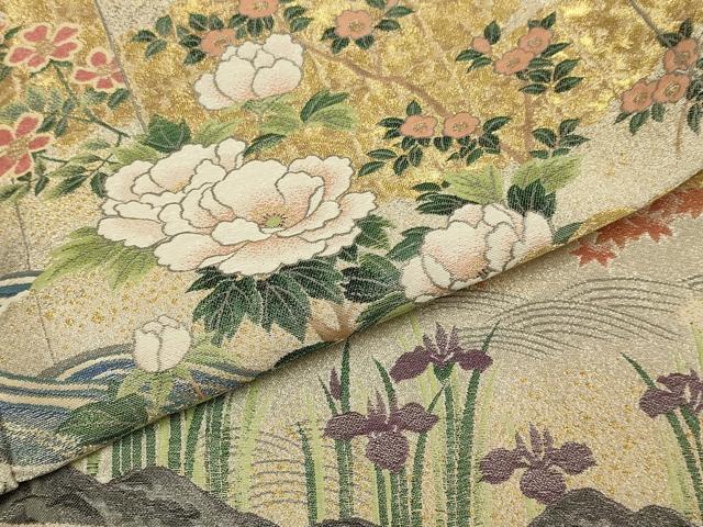 Kimono 豪華色留袖　寿光織　琳派屏風絵図　暈し染め　金銀糸　ほていや扱い　正