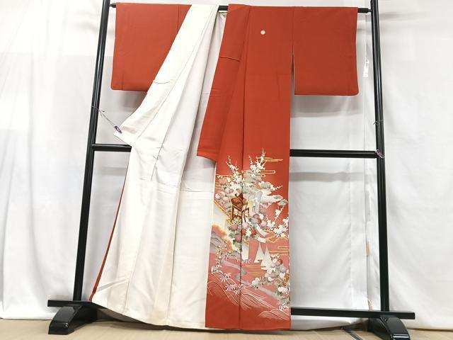 Kimono 豪華色留　御所車立波花文　暈し染め　金彩　正絹